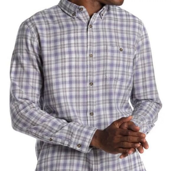 Wallin Bros plaid blue gray long sleeve button up 2XL - Picture 1 of 6